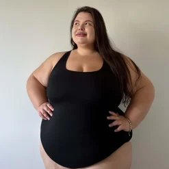 Strappy Cotton Bodysuit - Black