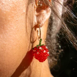 Strawberry Beaded Earrings