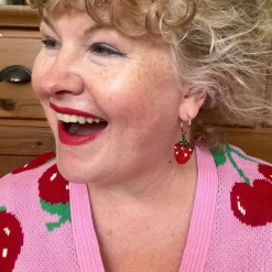 Strawberry Beaded Earrings