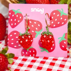 Strawberry Beaded Earrings