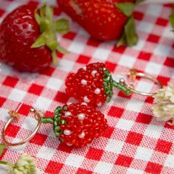 Strawberry Beaded Earrings