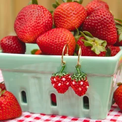 Strawberry Beaded Earrings