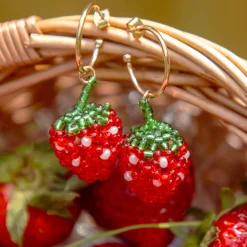 Strawberry Beaded Earrings