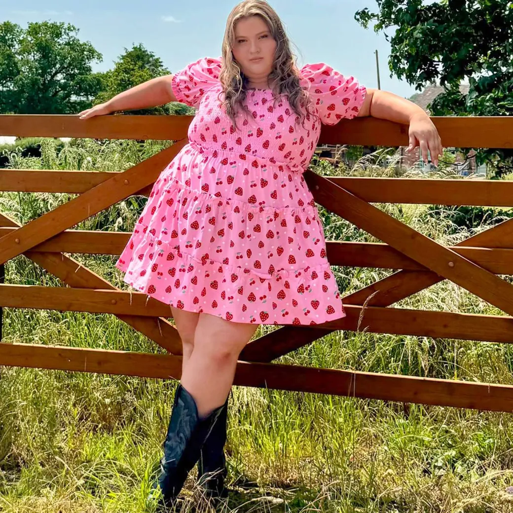 Strawberry Jersey Mini Dress