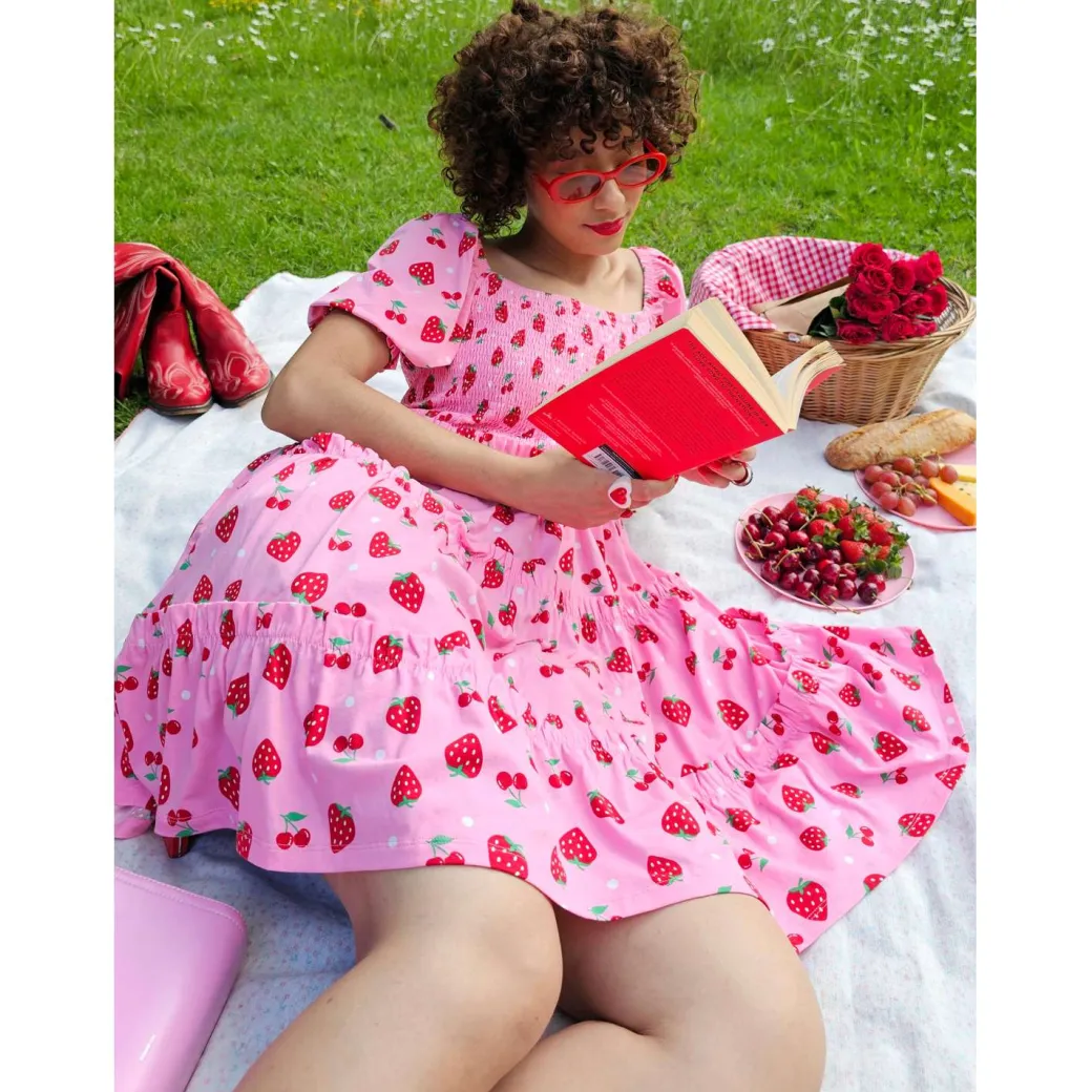 Strawberry Jersey Mini Dress