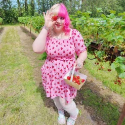 Strawberry Jersey Mini Dress