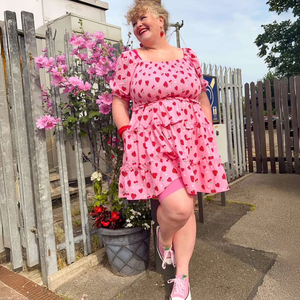Strawberry Jersey Mini Dress