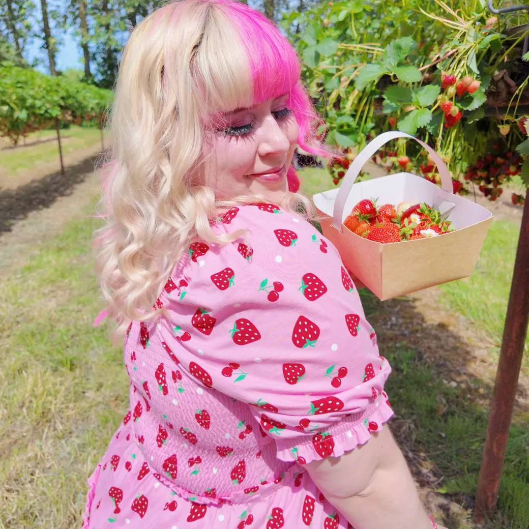 Strawberry Jersey Mini Dress