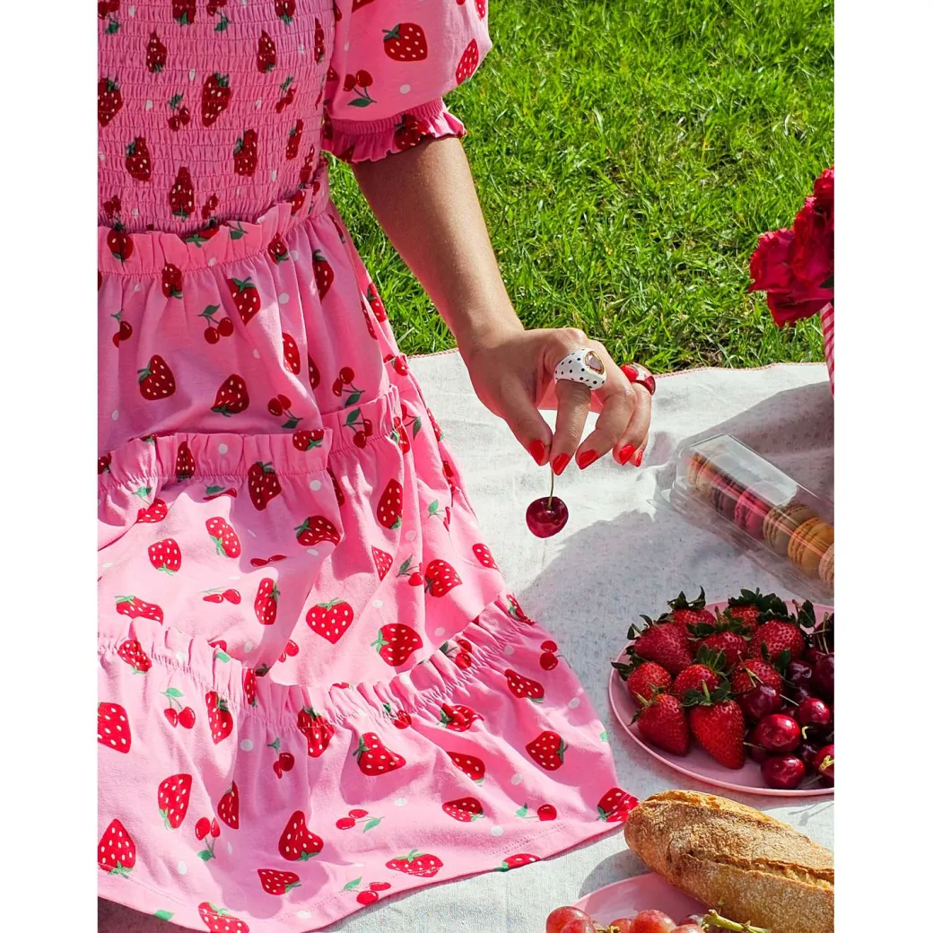 Strawberry Jersey Mini Dress