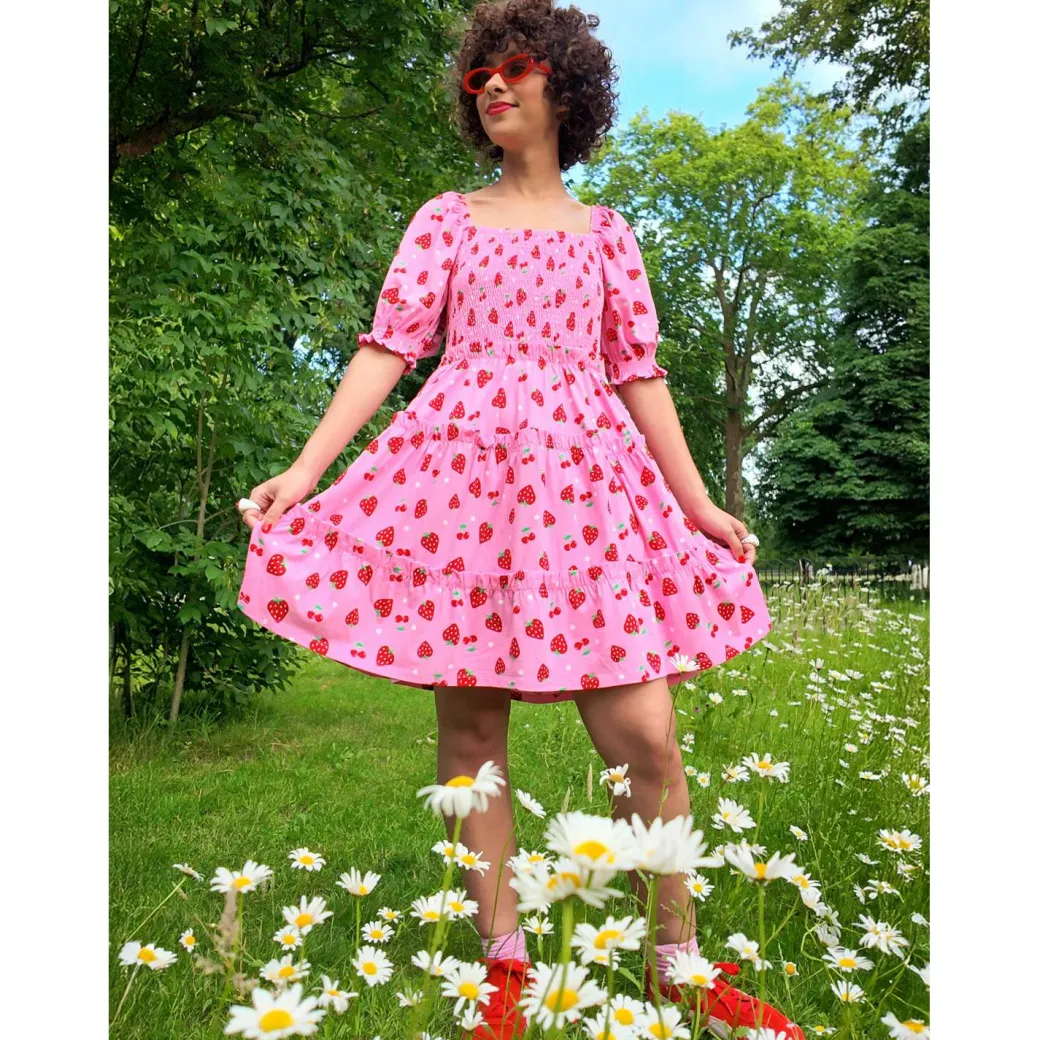 Strawberry Jersey Mini Dress