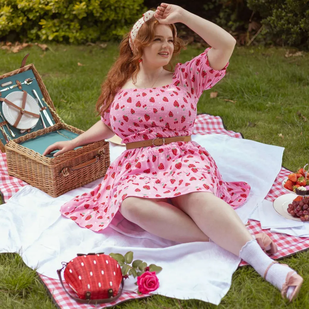 Strawberry Jersey Mini Dress