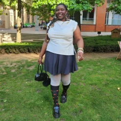 Strawberry Mock Sock Tights - Black