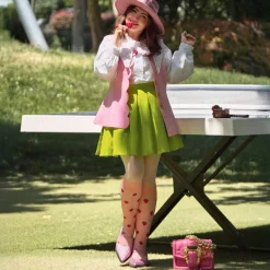 Strawberry Mock Sock Tights - Pink