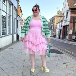 Tee Mesh Dress - Pink Frosting