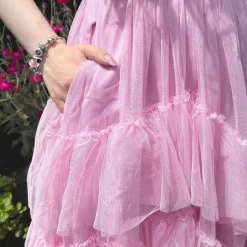 Tee Mesh Dress - Pink Frosting