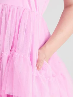 Tee Mesh Dress - Pink Frosting