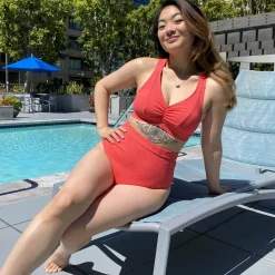 There Can Be Only One Bikini Top - Coral