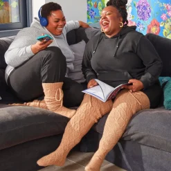 Thigh High Socks - Sand Dollar