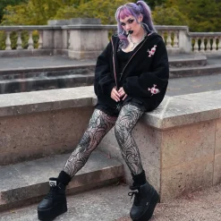 Thighs The Limit Fishnets - Timewarp - Black