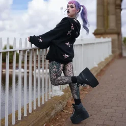 Thighs The Limit Fishnets - Timewarp - Black
