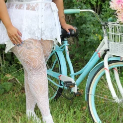 Time Warp Fishnets - White