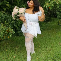 Time Warp Fishnets - White