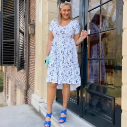 T-Shirt Tiered Dress - Passion au Jardin - L'Amour Bleu