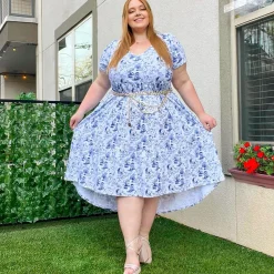 T-Shirt Tiered Dress - Passion au Jardin - L'Amour Bleu