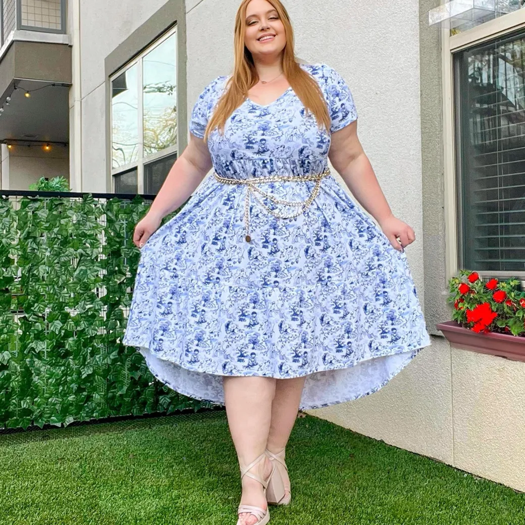 T-Shirt Tiered Dress - Passion au Jardin - L'Amour Bleu