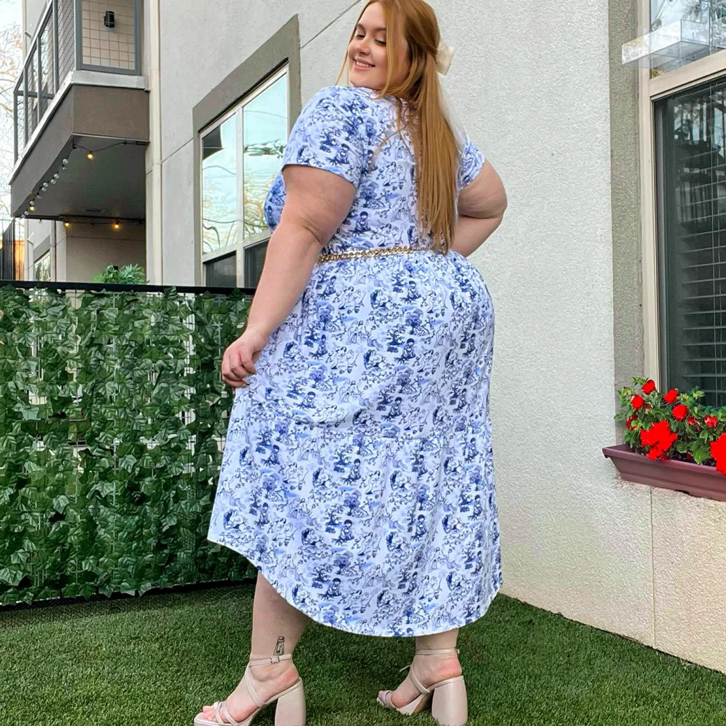 T-Shirt Tiered Dress - Passion au Jardin - L'Amour Bleu
