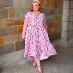 T-Shirt Tiered Dress - Passion au Jardin - L'Amour Rose