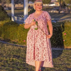 T-Shirt Tiered Dress - Passion au Jardin - L'Amour Rose