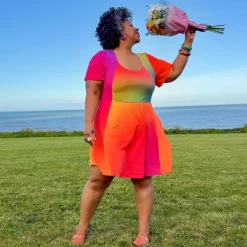 Vanessa Mini A-Line Dress - Rainbow