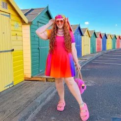 Vanessa Mini A-Line Dress - Rainbow