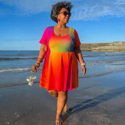 Vanessa Mini A-Line Dress - Rainbow