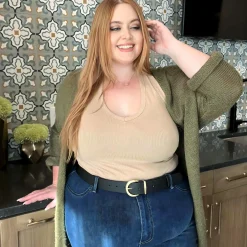 Vegan Leather Waist Belt - Gold