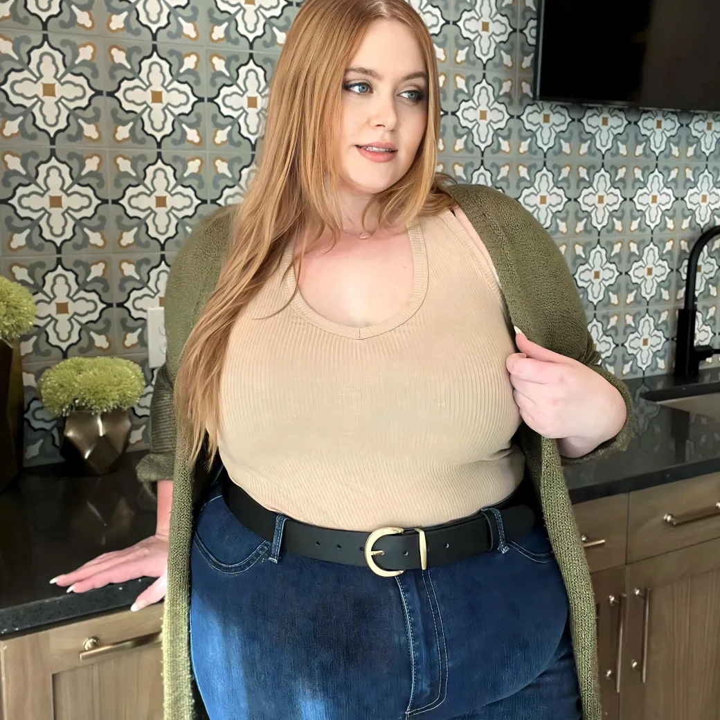 Vegan Leather Waist Belt - Gold