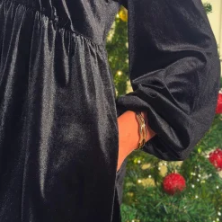 Velvet Baby Doll Dress - Black