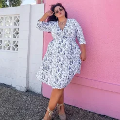 Wrap Dress - Passion au Jardin - L'Amour Bleu
