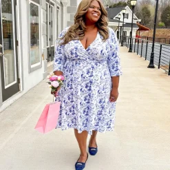Wrap Dress - Passion au Jardin - L'Amour Bleu