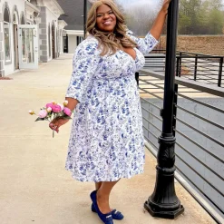 Wrap Dress - Passion au Jardin - L'Amour Bleu