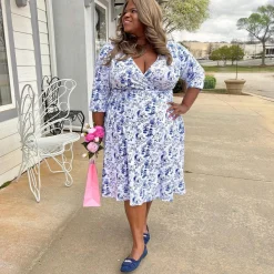 Wrap Dress - Passion au Jardin - L'Amour Bleu