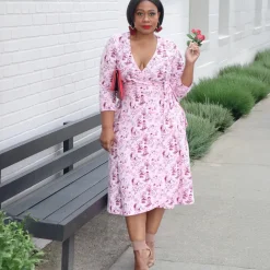 Wrap Dress - Passion au Jardin - L'Amour Rose
