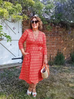 Wrap Dress - Red City
