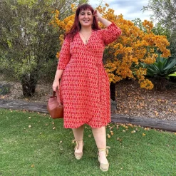 Wrap Dress - Red City